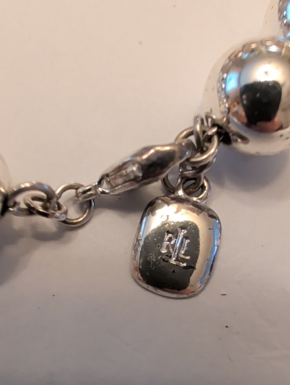 Ralph Lauren Vintage Silver-Tone Pavé & Polished Bead Bracelet - Picture 4 of 10